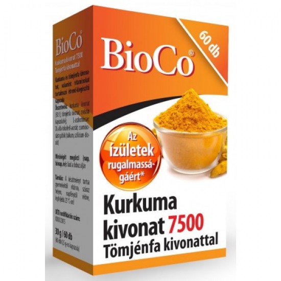 Bioco Kurkuma Kivonat 7500 Tömjénfa Kivonattal Kapszula 60db