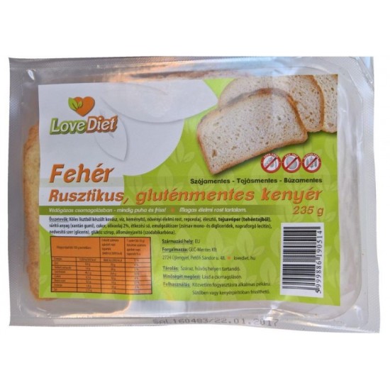 Love Diet Rusztikus Fehér Kenyér Glutén,-Szója,-Tojásmentes 235g
