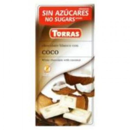 Torras Kókuszos Fehércsokoládé hozzáadott Cukor Nélkül 75g