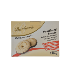 Barbara Gluténmentes Vaníliás Karika Étbevonóval 150g Barbara Gluténmentes Vaníliás Karika Étbevonóval 150g