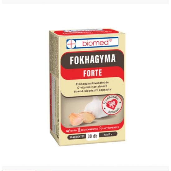 Biomed Fokhagyma Forte 300mg Fokhagyma Kivonat és C-Vitamin Kapszula 30db