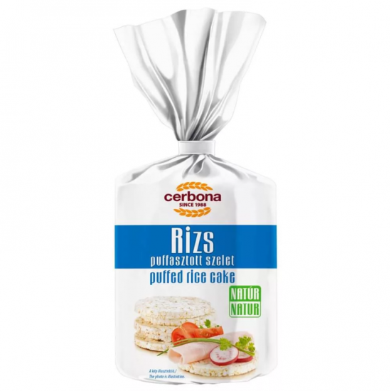 Cerbona Fit&Snack Puffasztott Szelet Barna Rizsből Natúr 90g