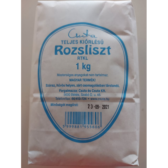 Csuta Teljes Kiőrlésű Rozsliszt 1kg