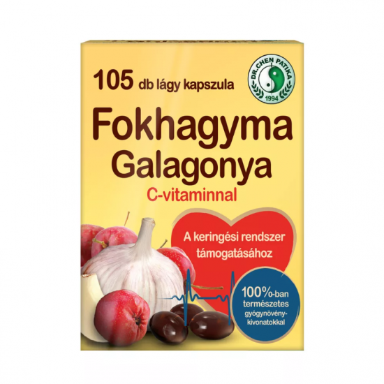 Dr.Chen Fokhagyma & Galagonya C-vitaminnal Lágyzselatin Kapszula 105db