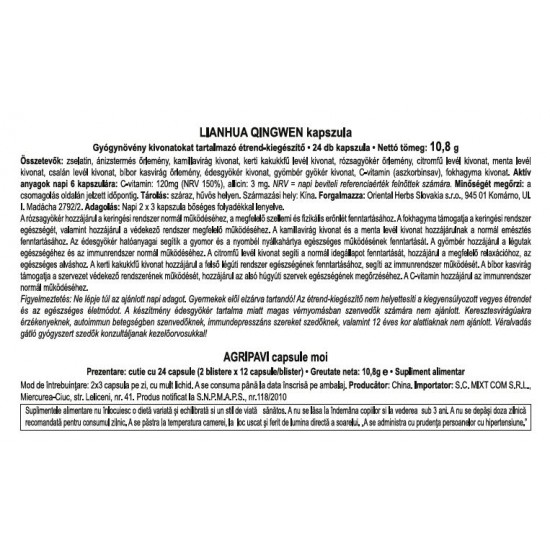 Dr.Chen Lianhua Qingwen Jiaonang kapszula (Immunrendszer) 24db