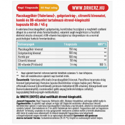 Dr.Herz Valeriana Plus Golgotavirág, Citromfű, Komló, B6 Kapszula 60db