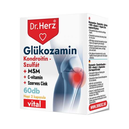 Dr.Herz Glükozamin + Kondroitin Szulfát + MSM Kapszula 60db