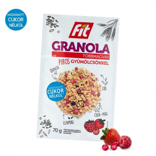 Fit Reggeli Granola Többmagvas Piros Gyümölcsökkel 70g