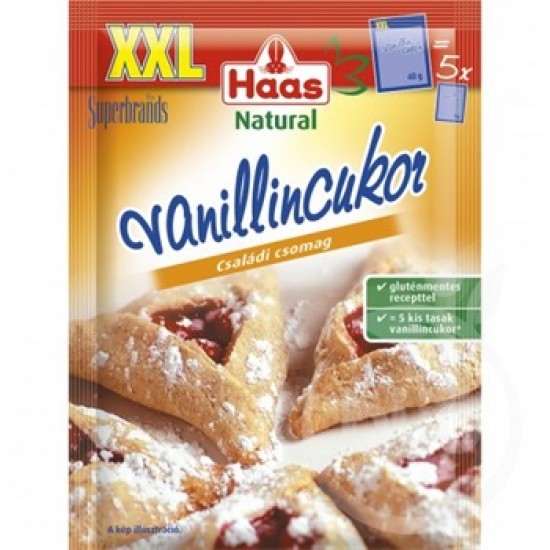 Haas Gluténmentes Natural Vaníliás cukor XXL 40g