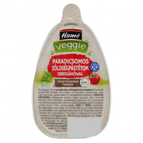 Hamé Veggie Paradicsomos Zöldségpástétom Oregánóval 105g