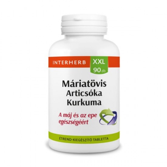 Interherb XXL Máriatövis Articsóka Kurkuma Kurkuma Tabletta 90db