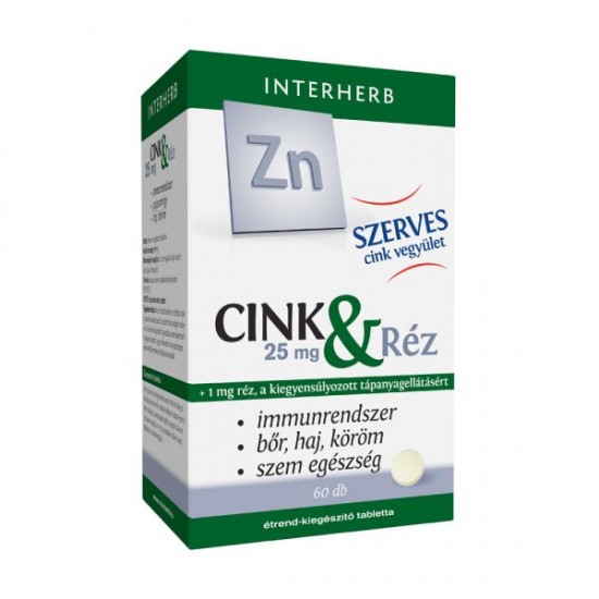 Interherb Napi 1 Szerves Cink 25 mg És Réz 1 mg Tabletta 60db