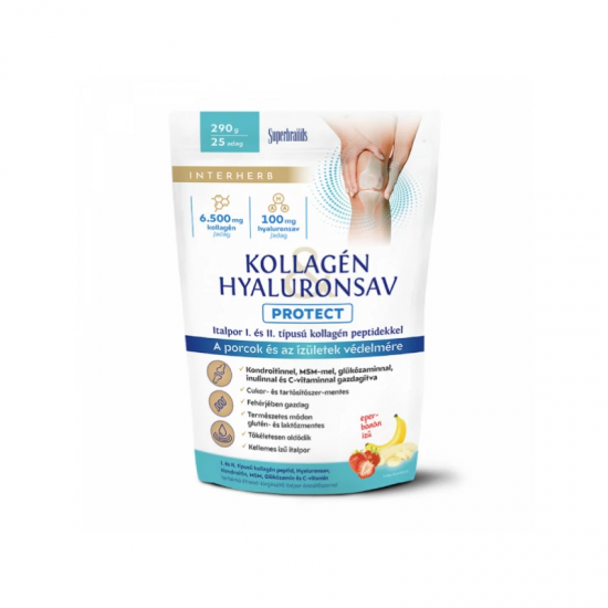 Interherb Kollagén Hyaluronsav Intense 25 Adag Eper - Banán Ízű 300g 