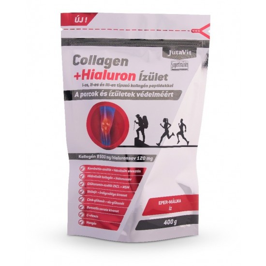 Jutavit Collagen+ Hialuron Porcok, Ízületek Védelméért Eper-Málna 400g