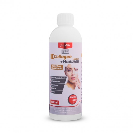 Jutavit Collagen+ Hialuron Matrix Cukormentes Ital Málna-Eper Íz 500ml