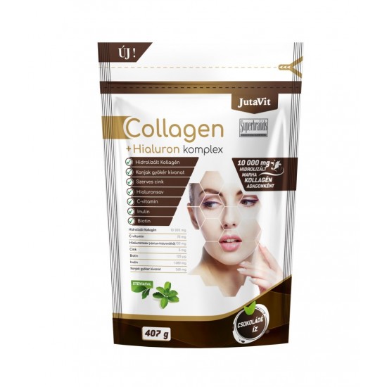 Jutavit Collagen (Kollagén) Marha + Hialuron Komplex Csokoládé Ízű 407g
