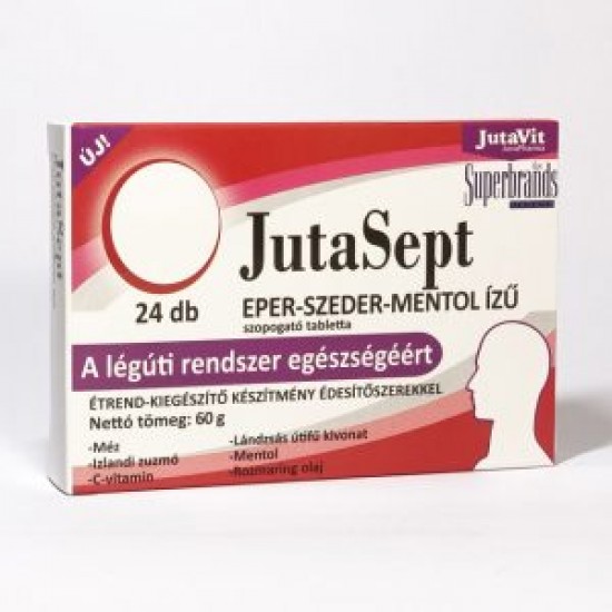 Jutavit Jutasept Szopogató Tabletta Eper- Szeder- Mentol Ízű 24db