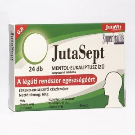 Jutavit Jutasept Szopogató Tabletta Mentol -Eukaliptusz Ízű 24db