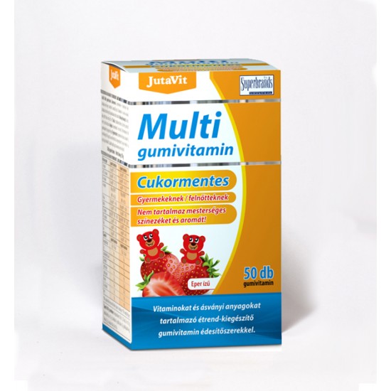 Jutavit Multi Gumivitamin Cukormentes Eper Ízű 50db