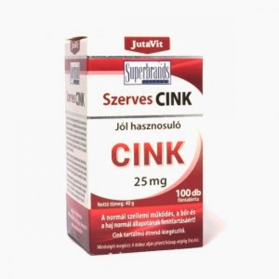 Jutavit Szerves Cink 25mg Filmtabletta 100db