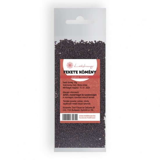 Lakshmí (Nigella) Fekete Kömény Egész 30g /Toldi/