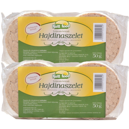 Nett Food Teljes kiőrlésű Hajdinaszelet 50 G