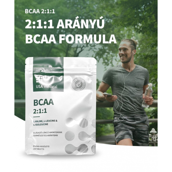 Usa Medical BCAA 2:1:1 Elágazó Láncú Aminosavak Tabletta 120db