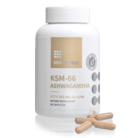 Usa Medical KSM-66 Ashwagandha Glicinnel Kapszula 60db