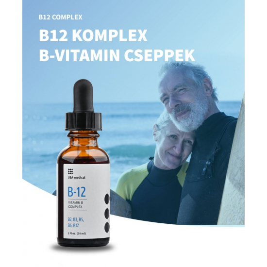 Usa Medical B12-Vitamin Komplex Csepp B2 B3 B5 B6 B12 Vitaminokkal  30ml