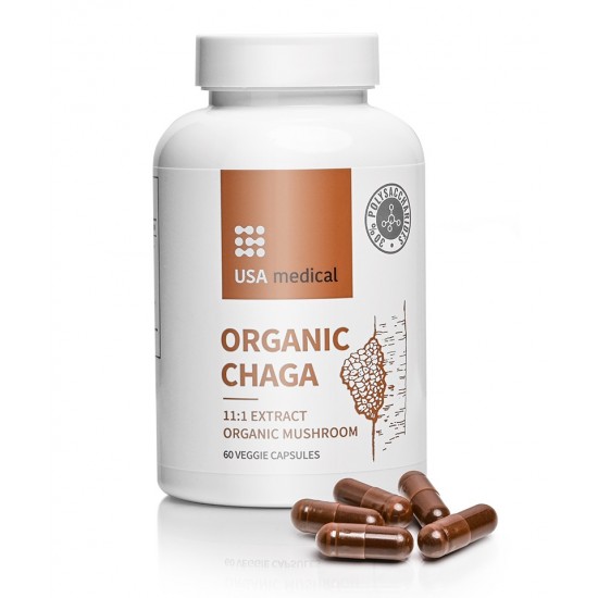 Usa Medical Organic Chaga Hamvaskéreg Gomba Kivonat Tartamú Kapszula 60db