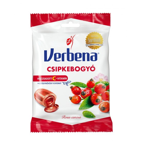 Verbena Töltött Keménycukorka Csipkebogyó Kinovattal C-vitaminnal 60g