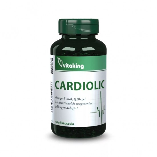 Vitaking Cardiolic Fokhagyma Olaj,Q10, Omega-3 És L-Karnitin Tartalmú Kapszula 60db 