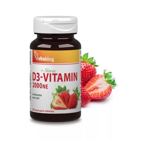 Vitaking D3-Vitamin 2000ne Epres Rágótabletta 90db