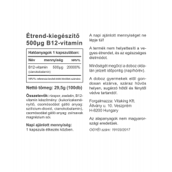 Vitaking B12-Vitamin Kapszula 500µg 100db