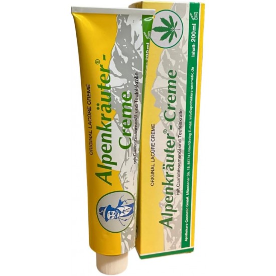 Lacúre Alpenkrauter Alpesi Krém Cannabis Olajjal Ördögkarom Kivonattal 200ml