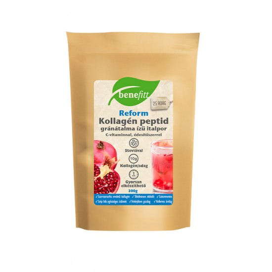 Benefitt Glutén- És Cukormentes Marha Kollagén Peptid Gránátalma Ízű 300g