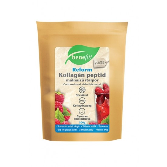 Benefitt Reform Kollagén Peptid Málnás Italpor C-vitaminnal, Édesítőszerrel 300g