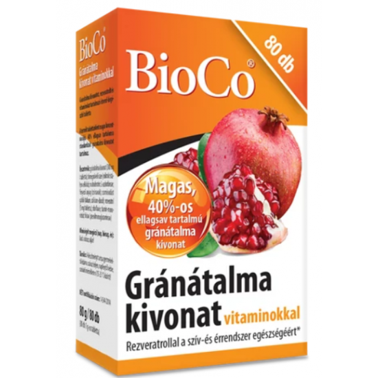 Bioco Gránátalma Kivonat Vitaminokkal Tabletta 80db