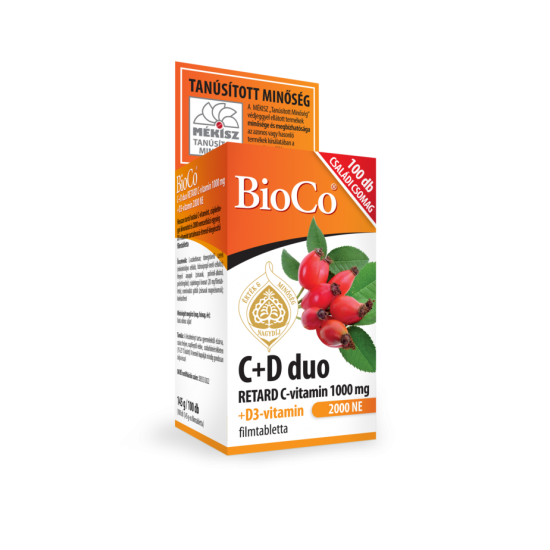 BIOCO C+D DUO RETARD C-VITAMIN 1000 MG + D3-VITAMIN 2000NE FILMTABLETTA 100DB