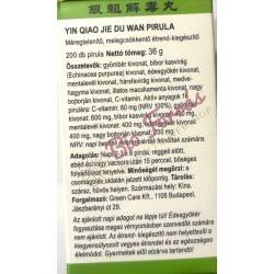 Green Care Yin Qiao Jie Du Wan Pirula (Méregtelenítő, Melegcsökkentő) 200db