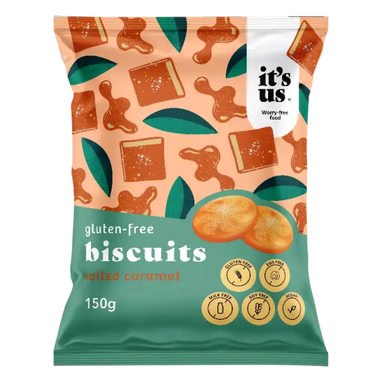 It's Us Gluténmentes Omlós Keksz Sós-Karamellás 150g