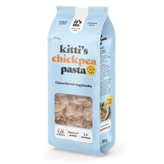 It's Us Kitti's Gluténmentes Csicseriborsó Száraztészta Nagykocka 250g