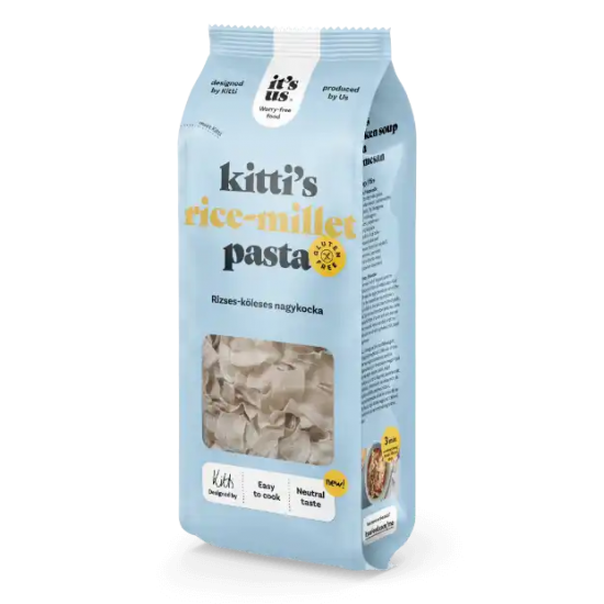 It's Us Kitti's Gluténmentes Rizses-Köleses Száraztészta Nagykocka 200g