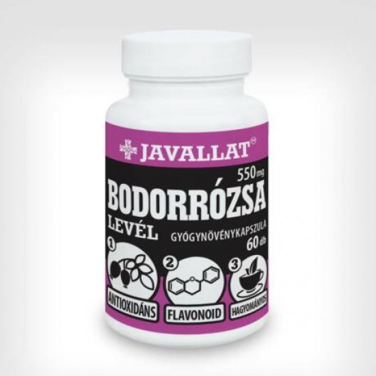 +Javallat Bodorrózsa Levél 550mg Gyógynövény Kapszula 60db