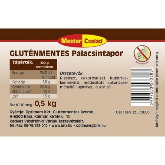 Mester Család Gluténmentes Palacsintapor 200 G